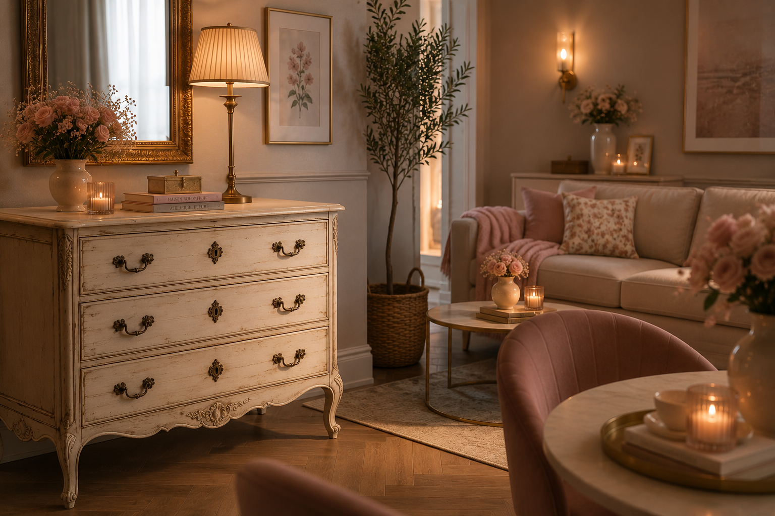 Decoração contemporânea com uma peça vintage em destaque