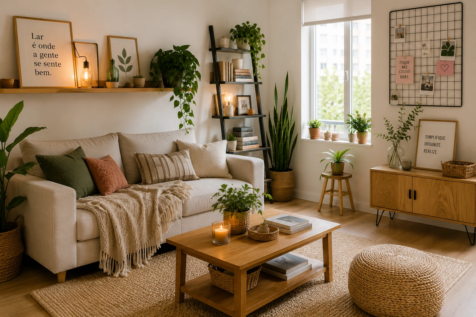 Decoração elegante e econômica para casa
